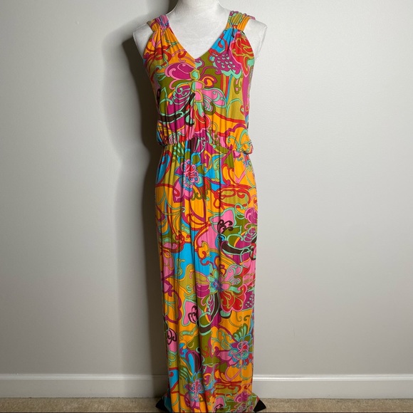 Trina Turk Dresses & Skirts - Trina Turk sleeveless signature pattern maxi dress size 4